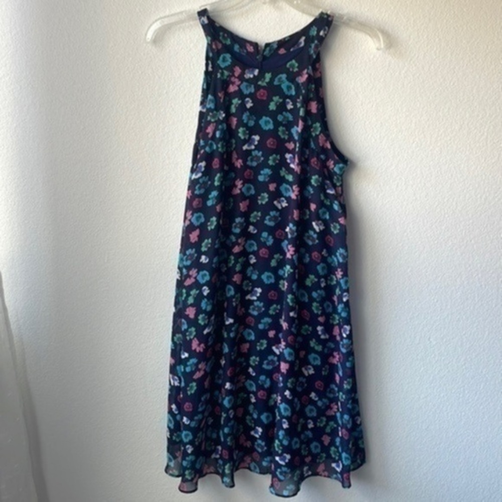 Betsey Johnson dress Floral Sundress navy aqua pink size 6 Softgirl